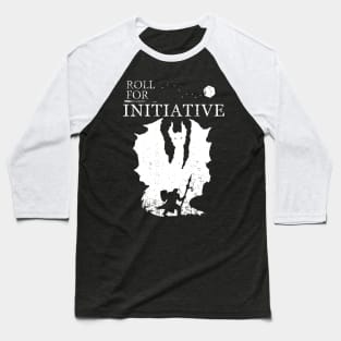 Roll For Initiative - Wht Baseball T-Shirt